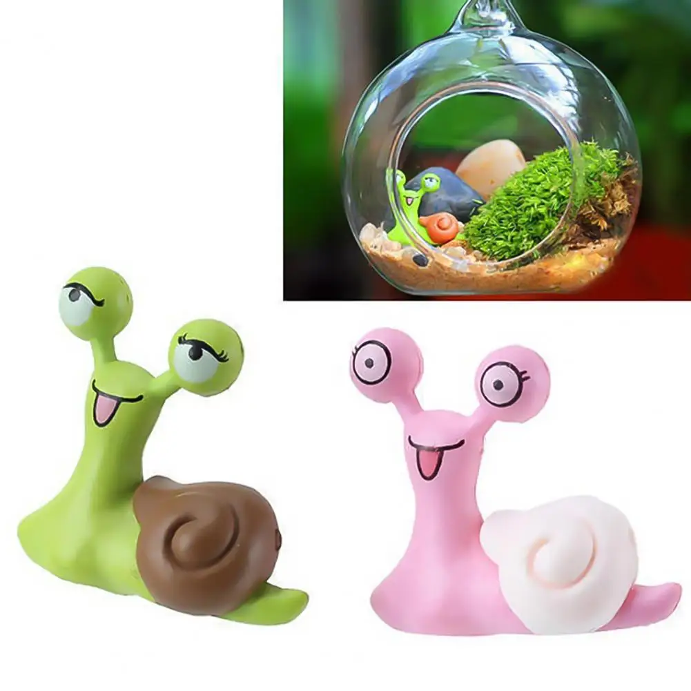 2PCS Mini Snails Micro Potted Landscape Bonsai Accessories Garden Dollhouse Toys Decoration Ornaments Figurine Decor Fairy