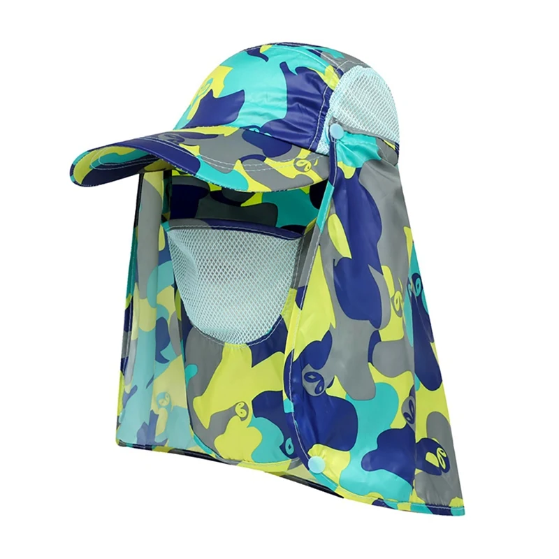 Fishing Sun Quick Drying Breatha Flap Fisherman Hats Face Neck Cover UV Protection Dual Use Removable Fishing Cap Boonie Hats