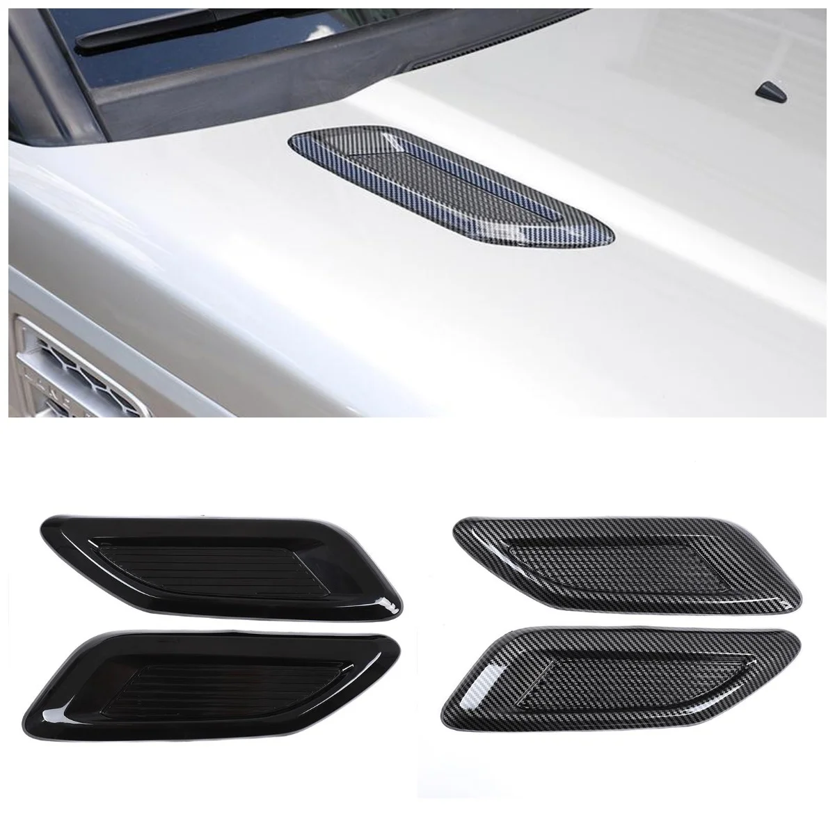 

Car Sytling Front Bonnet Air Outlet Cover Trim Frame ABS Black Decorate Accessories For Benz BMW Land Rover Honda Toyota Audi