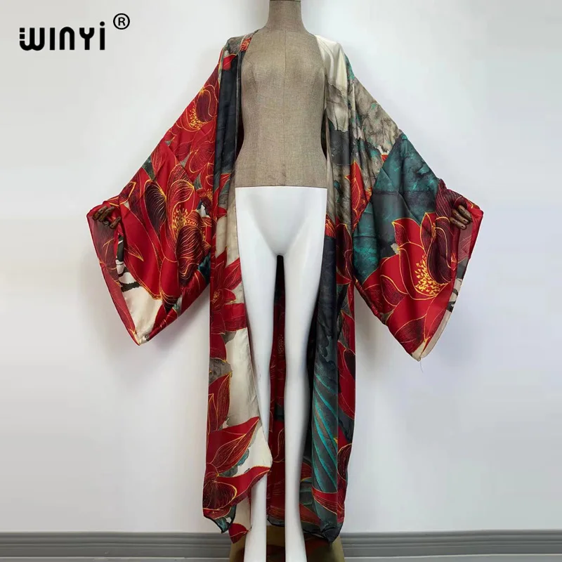 2022 Spring Women Fashion Print Long Sleeve Cardigan Female Blouse Loose Casual Cover Up Shirts Beach Kimono Blusas robe sexy