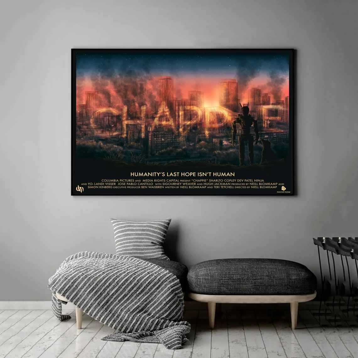 Chappie Artwork Future Robot Police Droid Artificial intelligence Art Deco Alternative Graphic Minimal Minimalist Movie Poster