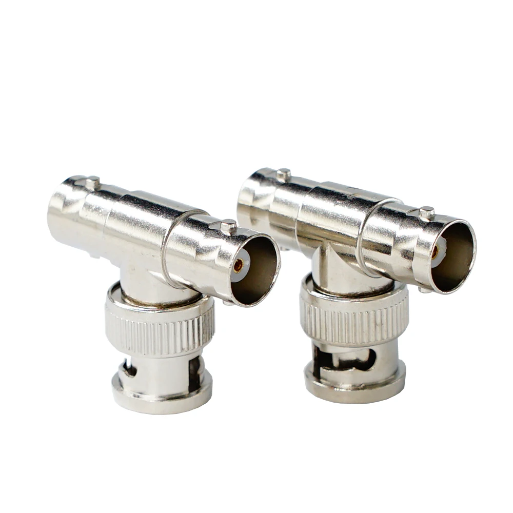 2Pcs BNC Male To 2*BNC Female T Type Connector Adapter For CCTV Surveillance System