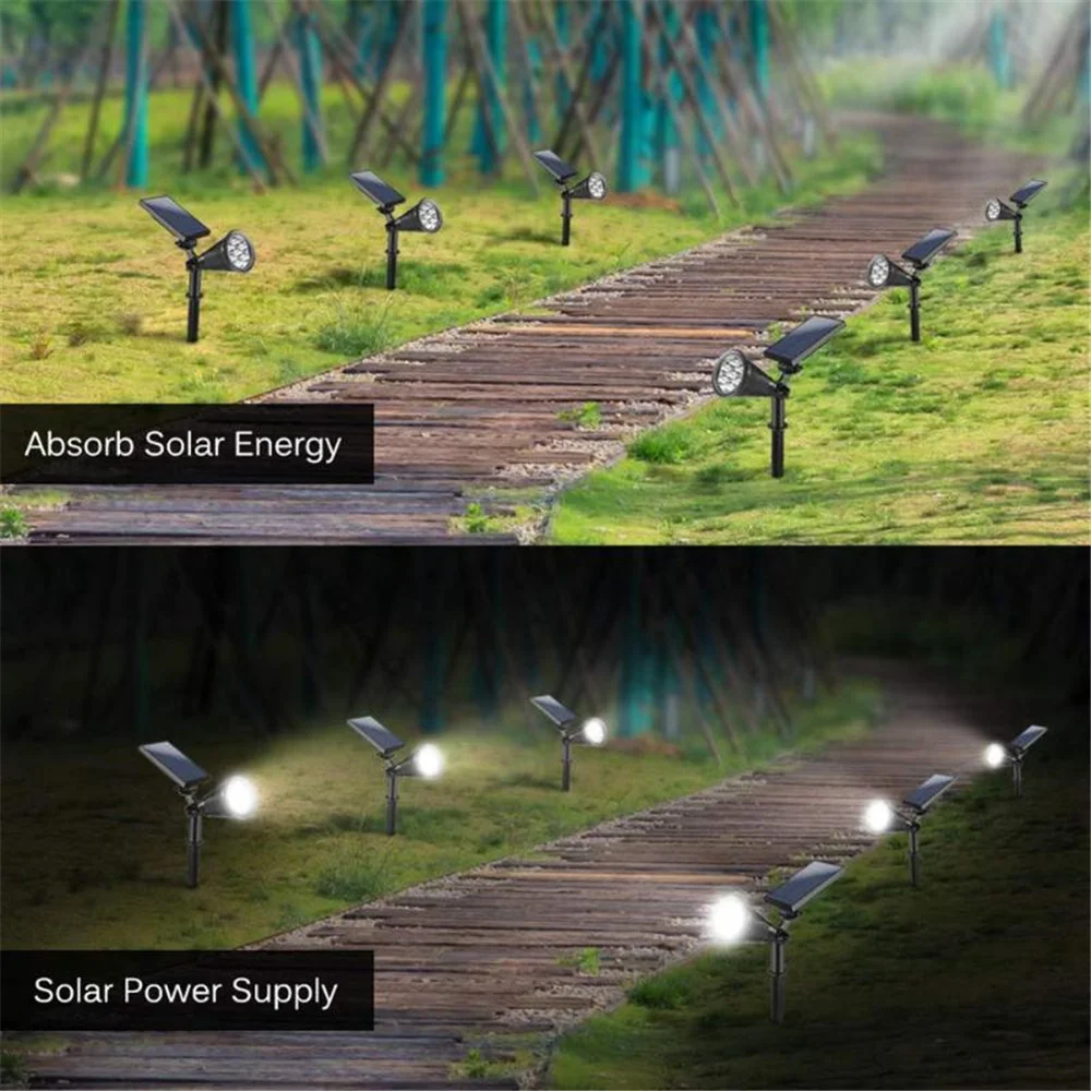 Adjustable 7LED Solar Spotlight Outdoor Waterproof Changing Color Lawn Lamps Light Control Yard Garden Landscape Lights Decor