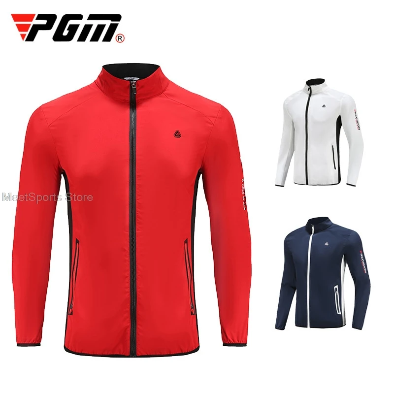 Pgm Waterproof Golf Jacket Men Autumn Spring Long Sleeve Blazer Jacket Man Fully Zipper Windproof Golf Windbreaker Sports Coats