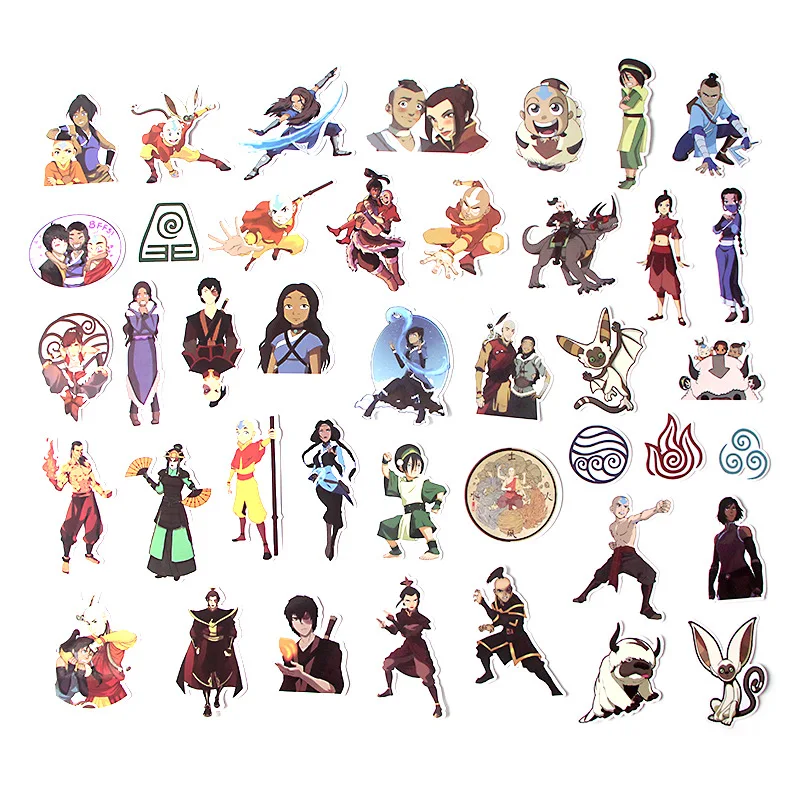 40pcs/set Avatar The Last Airbender Stickers COSPLAY Cartoon Sticker funny DIY Luggage Laptop Skateboard Motorcycle Bike Sticker