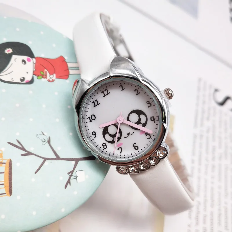 Children Cartoon Watch Girl\'s Quartz Watch Primary School Boy\'s Cute Leather Belt Simple Crystal Clock Baby Gifts Droppshipping