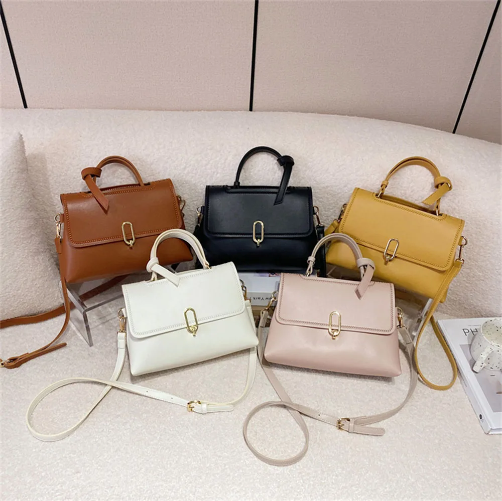 Fashion Women Shoulder Handbag Solid Color Messenger Small Square Bag Handmade Customized DIY Material Set for Hand Sewing Bag