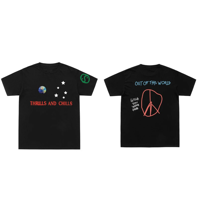 New Arrivals Cactus Jack Tshirts Out Of World Letter Print T Shirt Men Women ASTROWORLD T-Shirt Cactus Jack Hip Hop Tee Tops