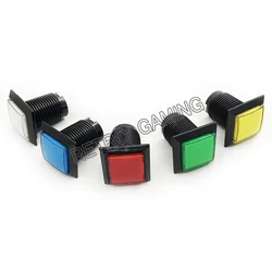 Botón de Arcade iluminado con LED de 33mm, pulsador cuadrado de 12V con Micro interruptor para juegos que funcionan con monedas (5 colores), 10 Uds.