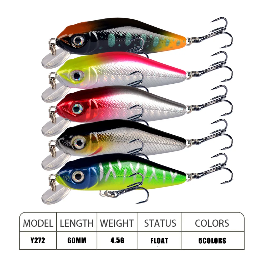 1 sztuk 6cm 4.5g Fishing Lure jakości Minnow Lure 3D oczy plastikowa twarda przynęta Pesca sztuczne Jig Crankbait i woblery przynęta na ryby