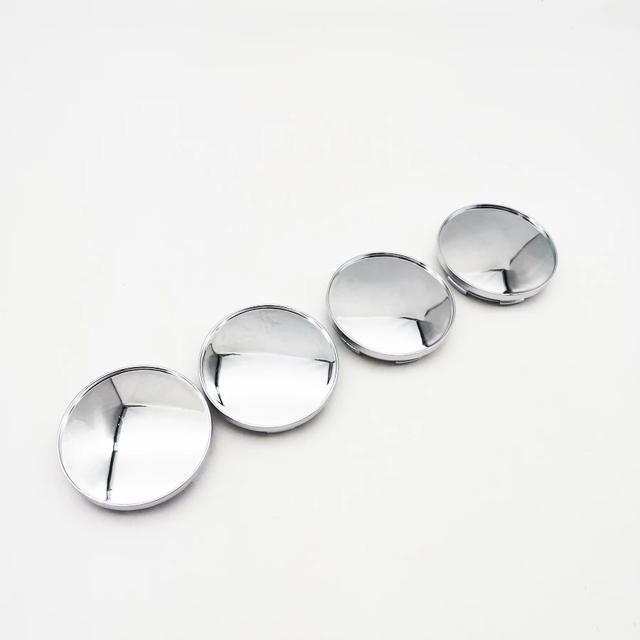 4Pcs Set Universal Chrome Silver Car Wheel Center Hub Caps Covers