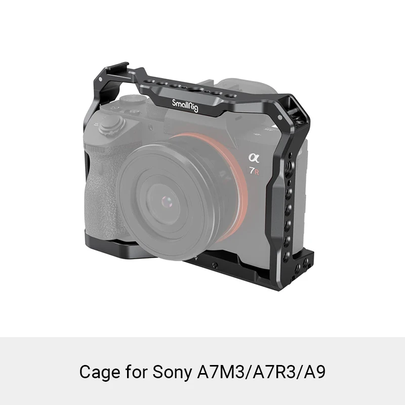 SmallRig Light Camera Cage for Sony A7 III A7R III A9 Aluminum Alloy Cage Rig with Cold Shoe Mount for Sony A73 A7R3 A9 2918