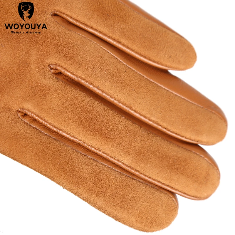 High-end Winter gloves multicolor leather gloves,High-grade sheepskin women\'s leather gloves simple design Women\'s gloves-2008