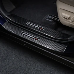 ABS Carbon Fiber Door Sill Scuff Anti Scratch For Toyota Highlander 2022 2021 2020 XU70 Refit Rear Guard Plate Welcome Pedal