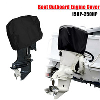 Motor Engine Boat Cover 15-250HP 210D Waterproof Yacht Half Outboard Anti UV Dustproof Cover Marine Engine Protector Canvas New