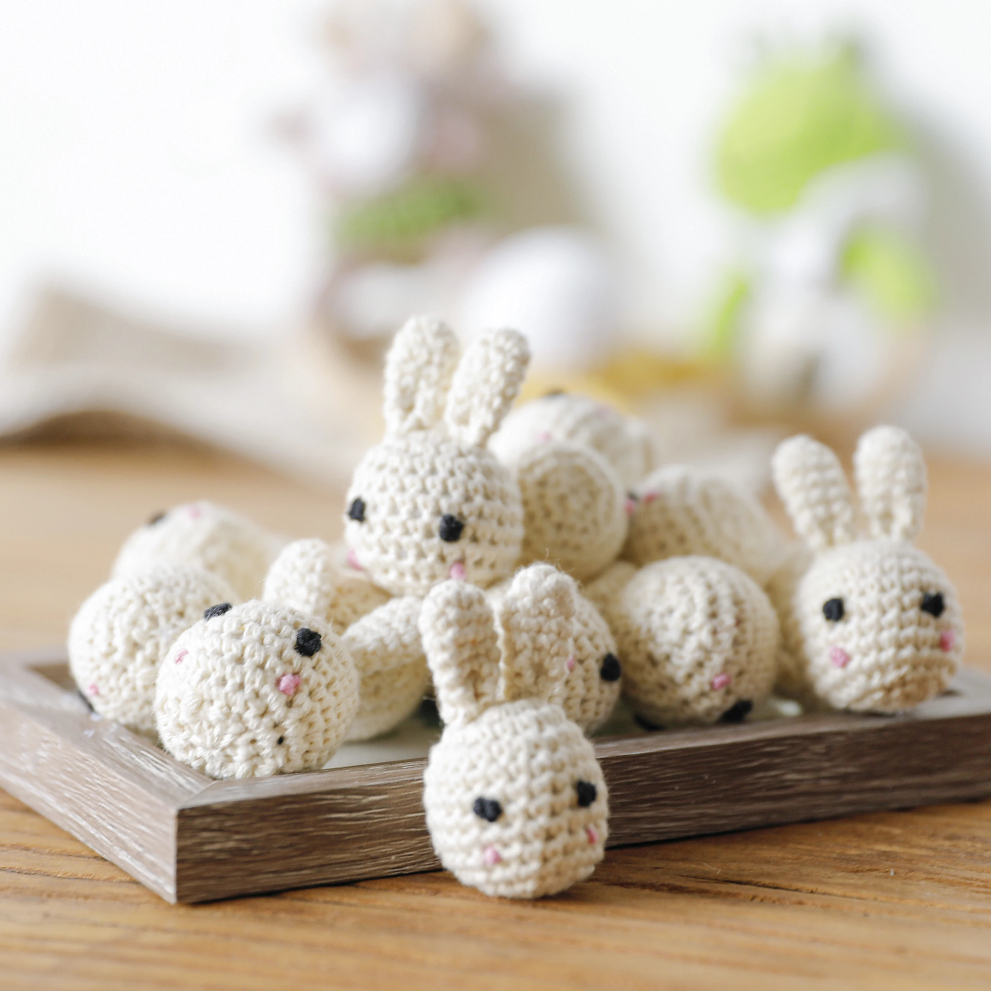 10pc baby teether animal Crochet beads wooden rodent teething bracelet plush rabbit Accessories Pacifier chain gym baby products