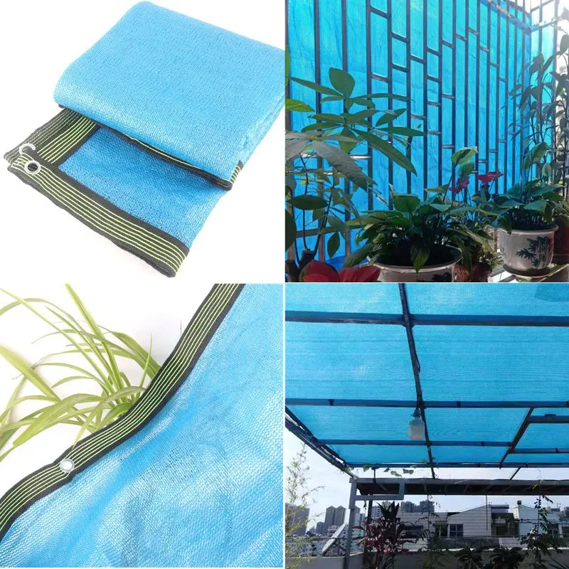 

New 8Pin 90% Shading Blue Sun Shade Net Anti-UV HDPE Sun Sails Garden Yard Gazebos Sunshade Net Balcony Screen Plants Cover