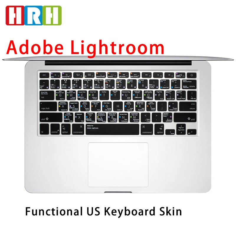 HRH Adobe Lightroom Shortcuts Translucent Keyboard Covers TPU Keypad Skin Protector For Macbook Pro Air 13 15 17 English Version