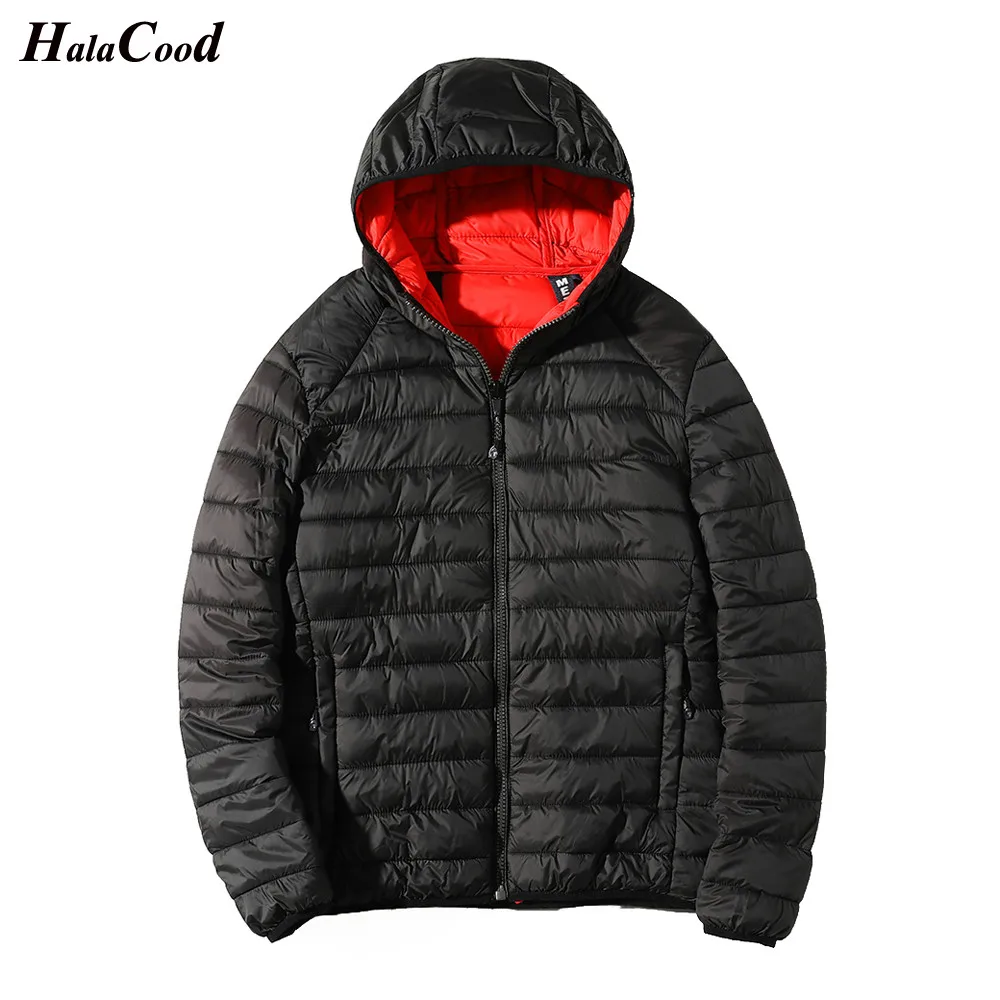 

HALACOOD Brand Winter Jacket Men Fashion Male Hooded Parka Jacket Mens Solid Thin Jackets Coats Man Winter Parkas Large Size 4XL