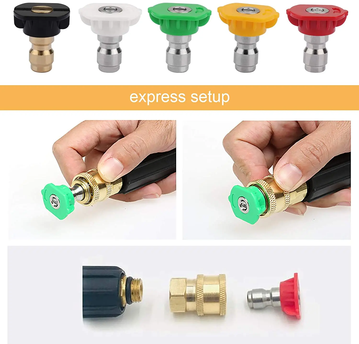 Pressure Washer Sprayer Nozzle Tip With 1/4\