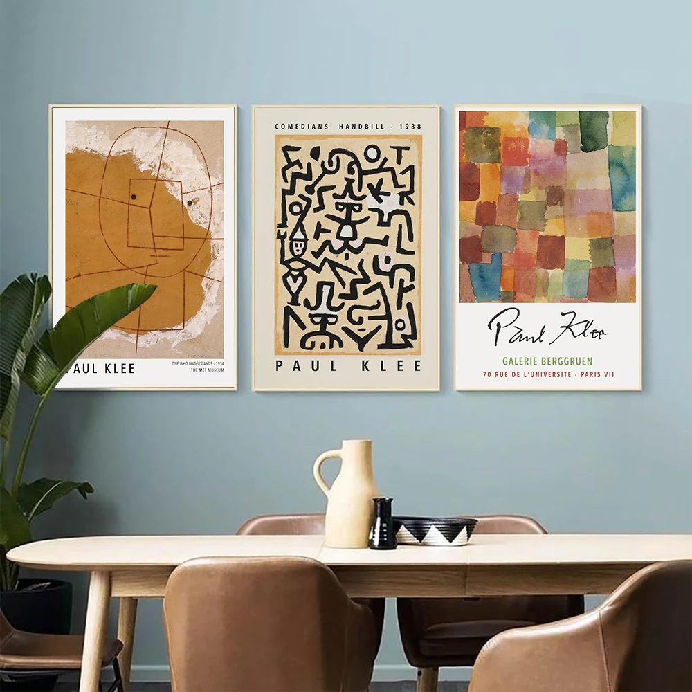 Paul Klee Classic Abstract Style Modern Decoration Watercolor Painting Exhibition Posters Canvas Prints Wall Art Pictures Decor