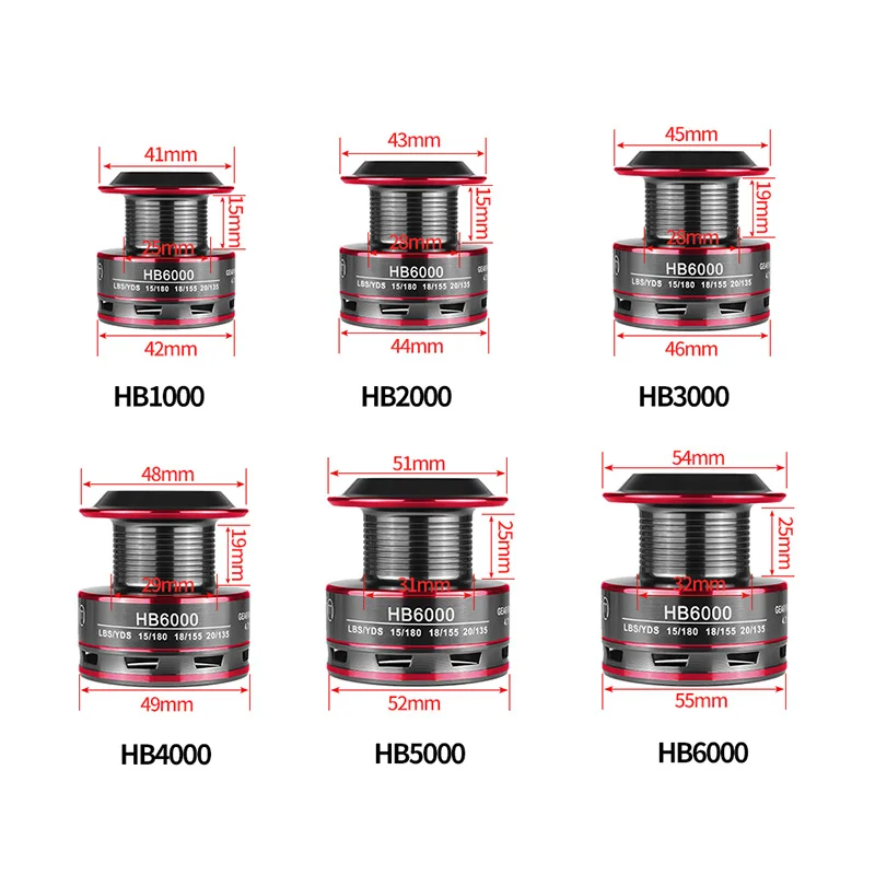 Fishing Reel All Metal Spool Spinning Reel HB HC  8KG Max Drag Stainless Steel Handle Line Spool Saltwater Fishing Accessories