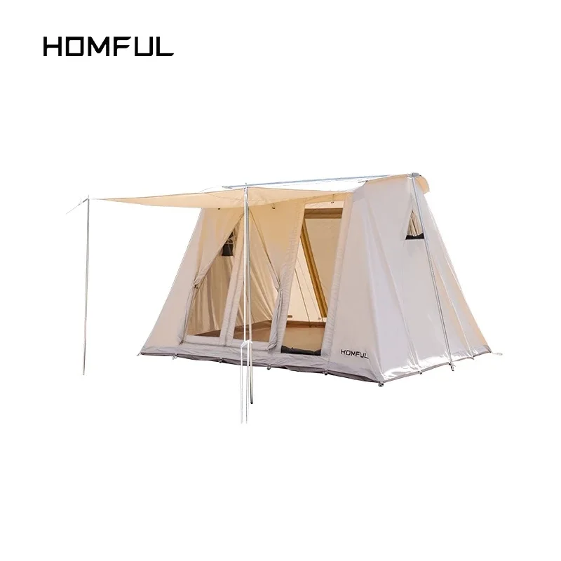 

HOMFUL Outdoor retro spring day account camping large thick rainproof portable cotton spring camping tent