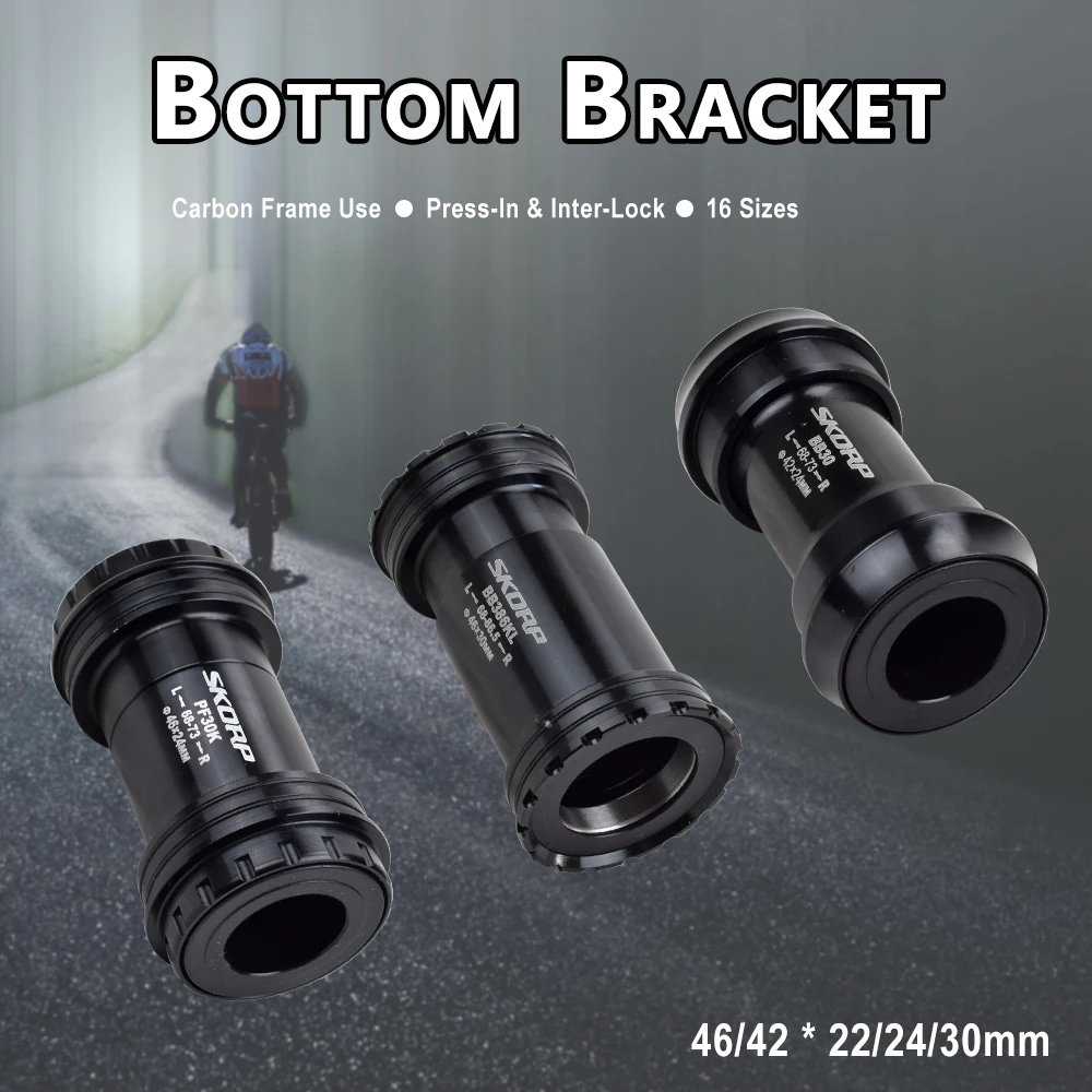 MTB Road Bike Bottom Brackets BB30 BSA30 PF30 BB386 46/42x22 24 30mm Sealed Bearing Mountain Bicycle BB Sets Central Axis