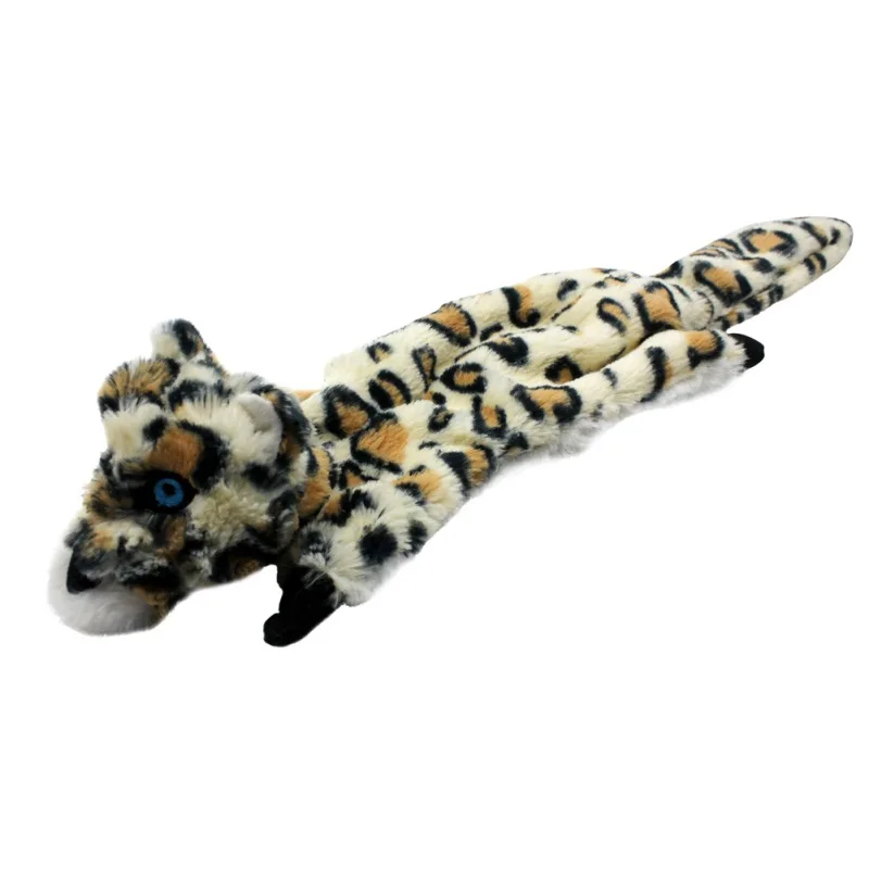 Squeaky Dog Toys Stuffed Leopard Tiger Shape Pet Chew Toy Cute Plush Puzzle Interactive Toy For Dogs Cat Squeaker Pet Products