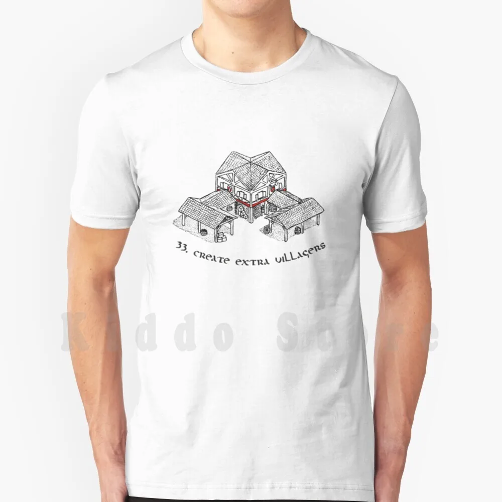 Town Center-Age Of Empires 2 T Shirt Men Cotton Cotton S-6xl Medieval Centro Urbano Age Of Empires 2 Aoe2 Gaming Games