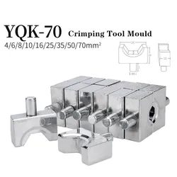 Braçadeira hidráulica para cobre e alumínio terminal, crimpagem ferramenta, morrer hexagonal, YQK-70, 1 par