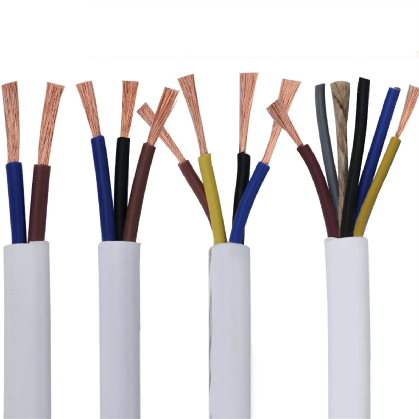 

Cable 2 Core 3 Core 4 Core 5 Core, White Wire, 20AWG 0.5mm 18AWG 0.75mm 17AWG1.0mm 15AWG 1.5mm 13AWG 2.5mm