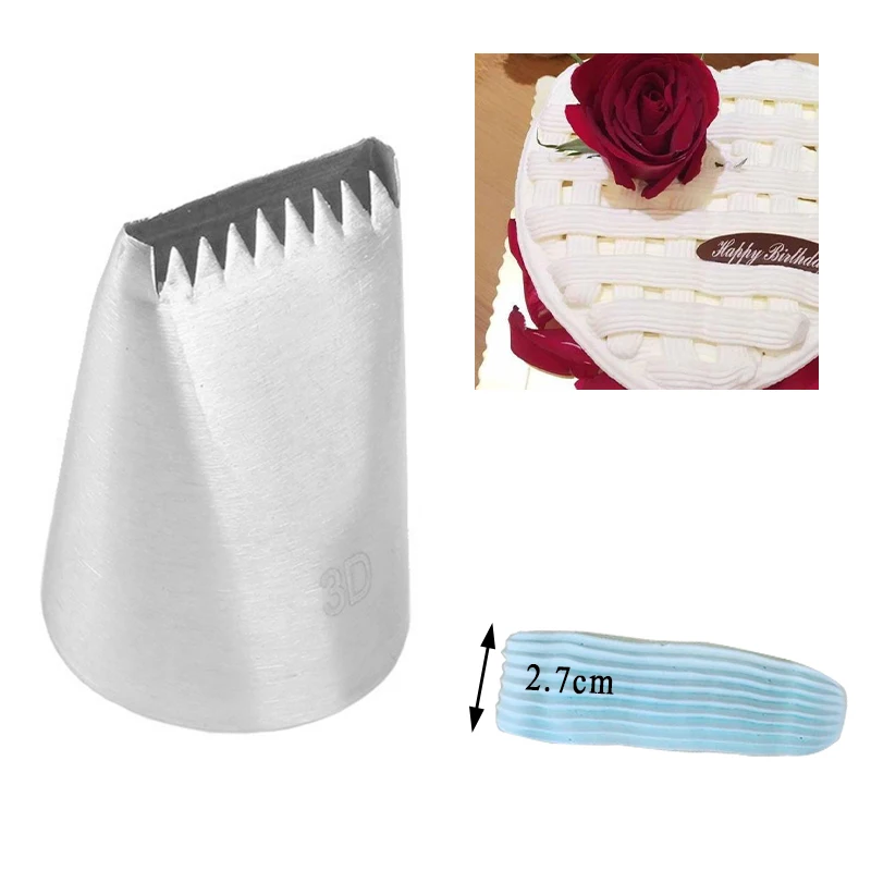 

#3D Large Size 8 Teeth Basketweave Nozzle High Quality Seamless Icing Tube Cake Decorating Pastry Tip Tool Icing Piping Nozzle