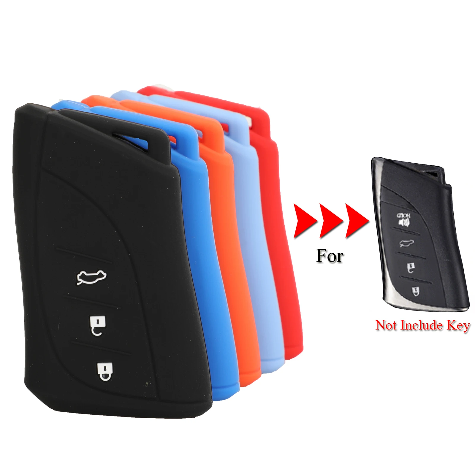 Силиконовый резиновый чехол jingyuqin для автомобильного ключа, чехол для Lexus ES200, ES260, ES350, ES300h, LS350, LS500h, UX250h, защита дистанционного ключа с 3 кнопками