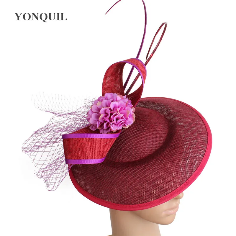 Nice Imitation Sinamay Fascinator Hats Women Elegant Chic Headwear Flower Hat Hair Accessories Wedding Race Headpiece Headband