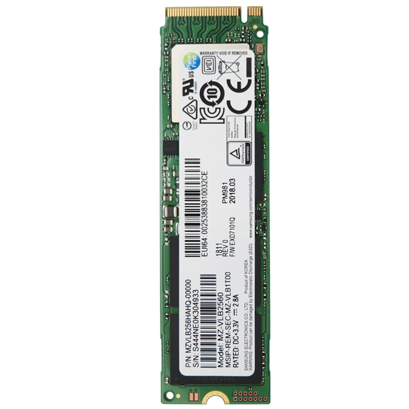 SAMSUNG-disco duro de estado sólido M.2 PM981A, 256GB, 512GB, NVMe, PCIe, 3,0x4, TLC, PM 981A, 1TB