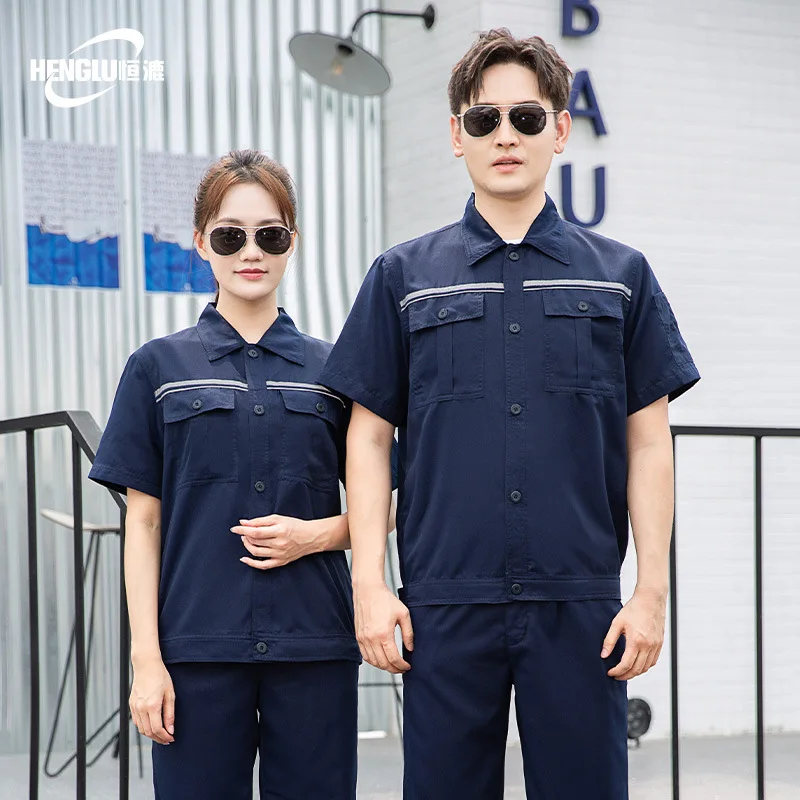 Nueva ropa de trabajo reflectante de verano para hombres y mujeres, uniformes de reparación mecánica de instalación de electricidad y agua para taller de coches antiestáticos