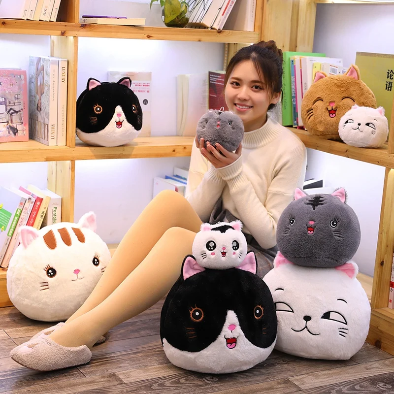 

Japan Kawaii Anime Cat Plush Toys Stuffed Cute Cat Dumplings Doll Cute Animal Pillow Soft Cartoon Toys For Children Girls Gift