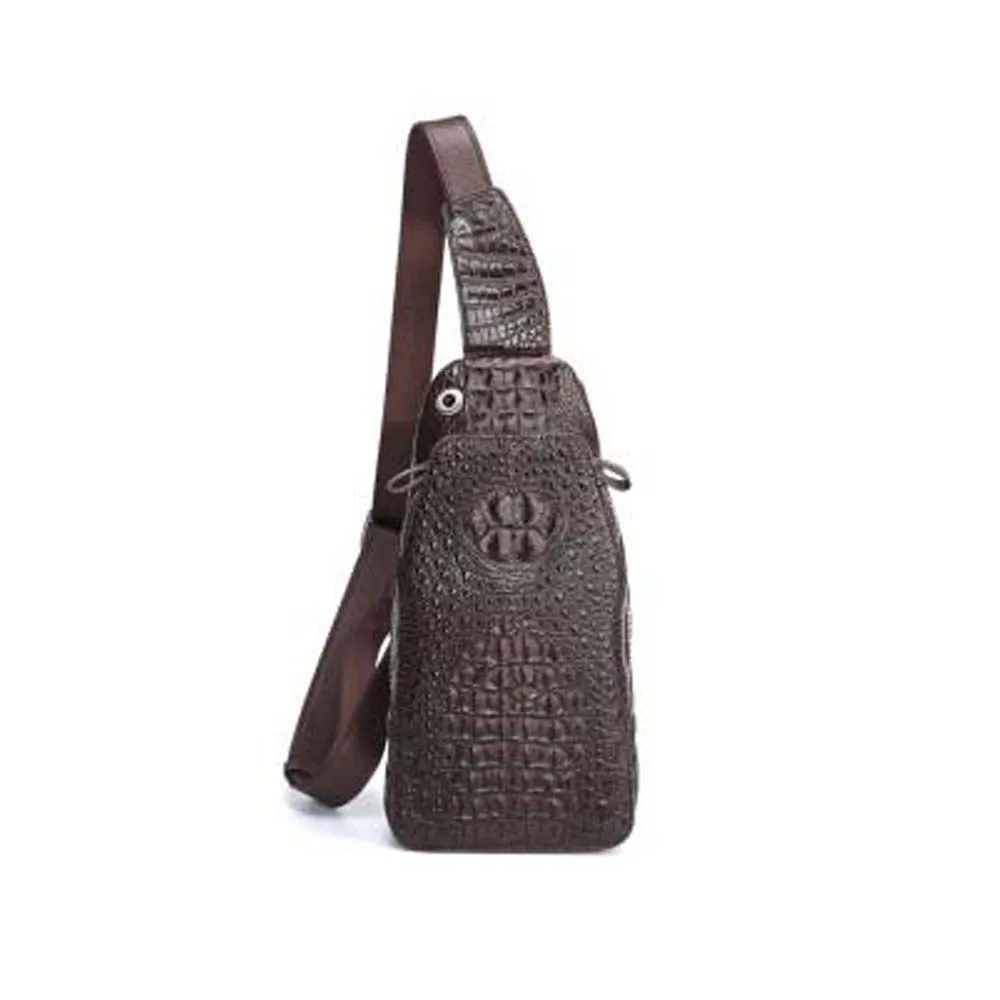 madun crocodile  Chest package male crocodile bag  Single shoulder bag  male  fashion large capacity  business  leisure