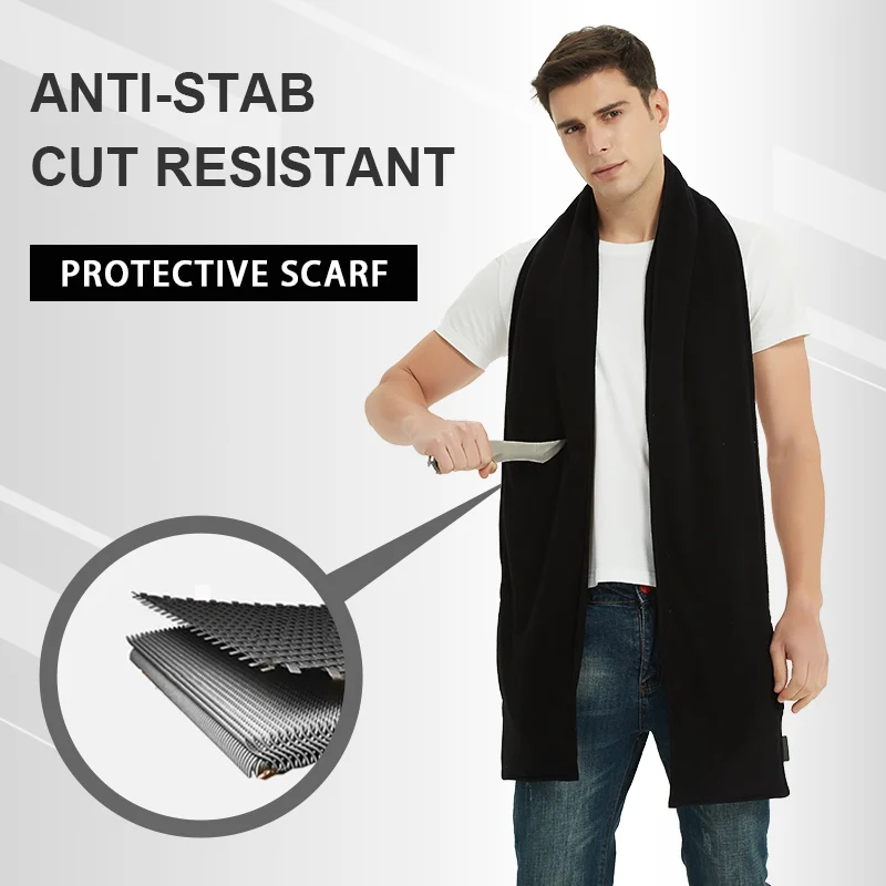 Winter new scarf anti-slash scarf level 5 cut resistant with pockets man women neck and face guard шапка шарф