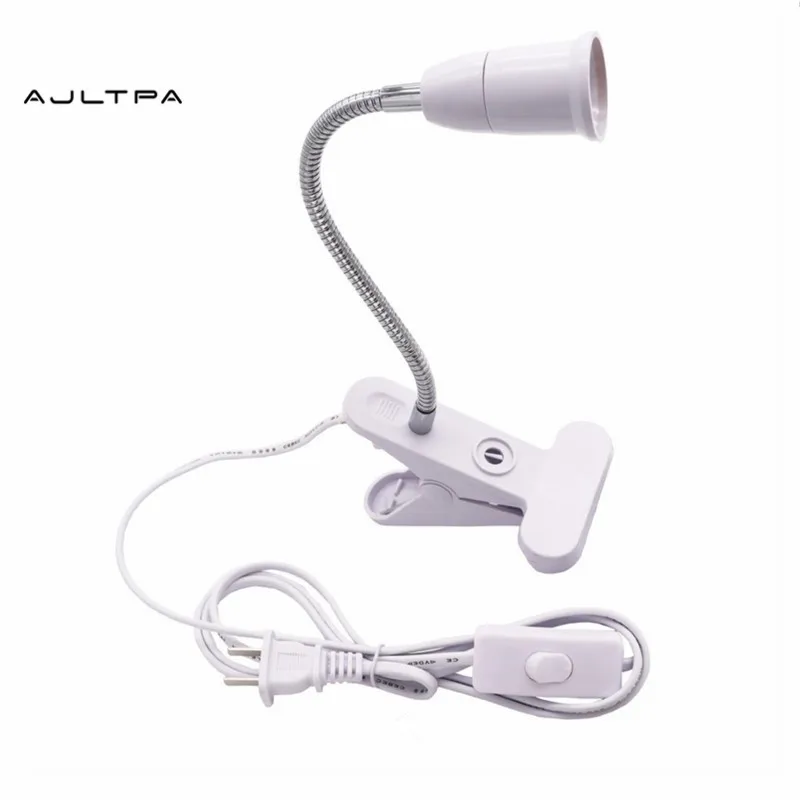 50Pcs 360 Degrees E27 Socket Clip Holder Switch Lamp LED Plant Grow Lamp Desk Book Light Bulbs Base EU/US Plug 20cm 30cm 40cm