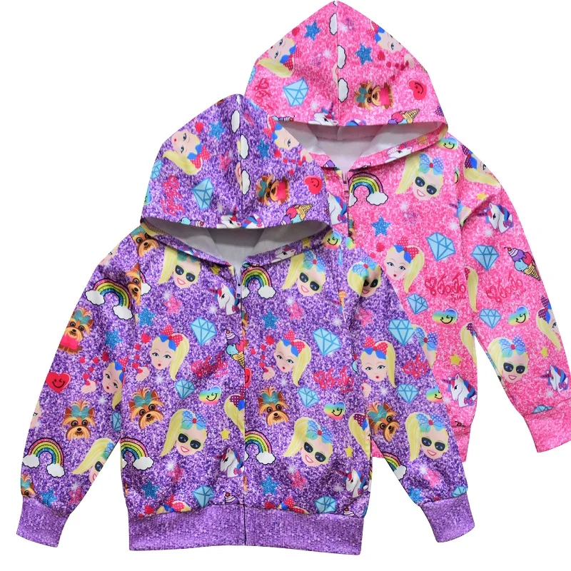 3-8 Y JOJO Siwa Jacket For Girls Coats Autumn Baby Girls Clothes Outerwear Cartoon Cosplay Cute New Zipper Children Tops Gifts