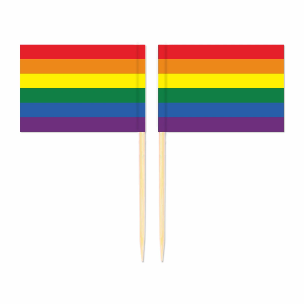 Colorful Rainbow Toothpick Flag, Lesbian Gay Pride, LGBT Banner, 3.5X2.5cm-6.5cm