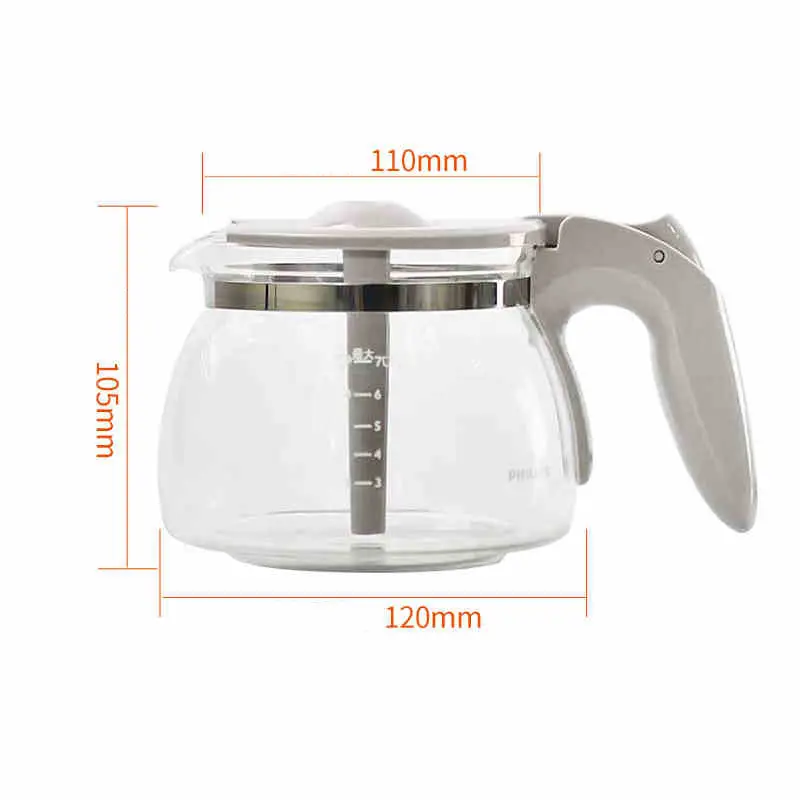 Coffee Maker Glass Jug for Philips Coffee Maker HD7431 HD7434 HD7432 Coffee Maker Spare Parts Accessories