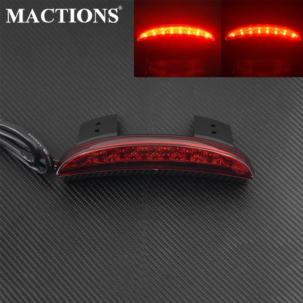 Motorcycle Chopper Rear Fender LED Brake Tail Light Red Lens Fits For Harley Sportster Iron 883 XL883N XL1200N 2004-2013