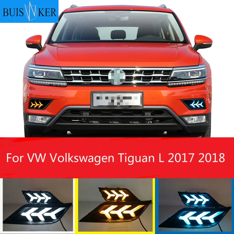 

Car Styling for VW Volkswagen Tiguan L 2017 2018 DRL LED Width Light DRL Signal Light Fog Lamp Daytime Running light