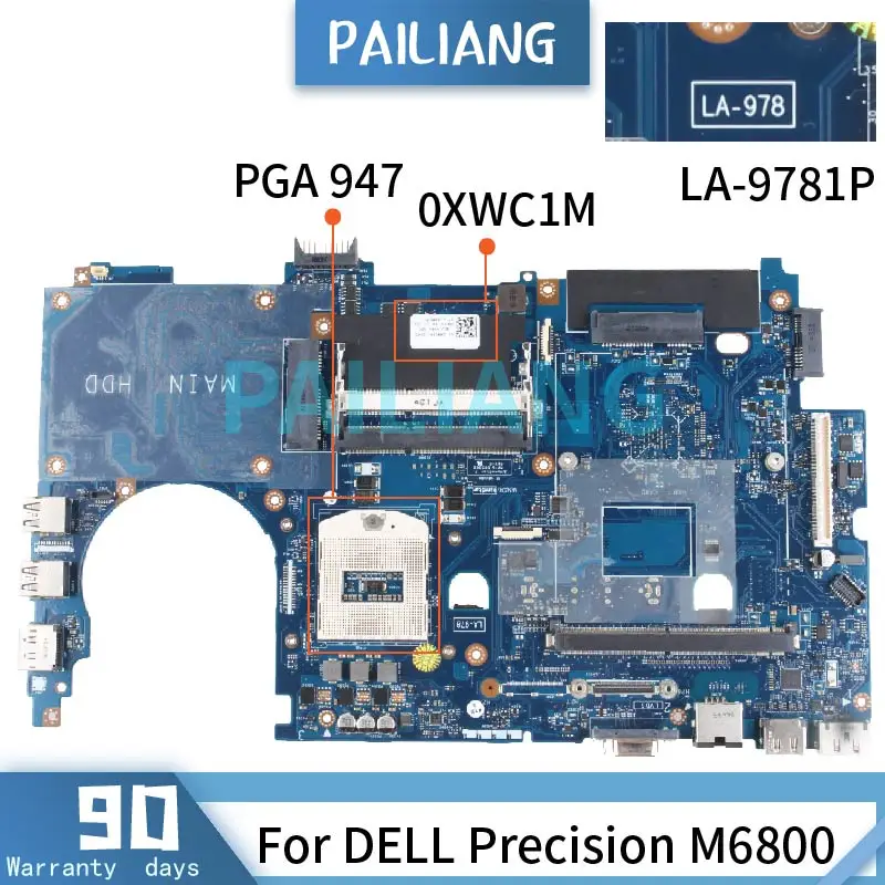 

For DELL Precision M6800 HM87 Mainboard LA-9781P 0XWC1M SR17D DDR3 Laptop motherboard tested OK