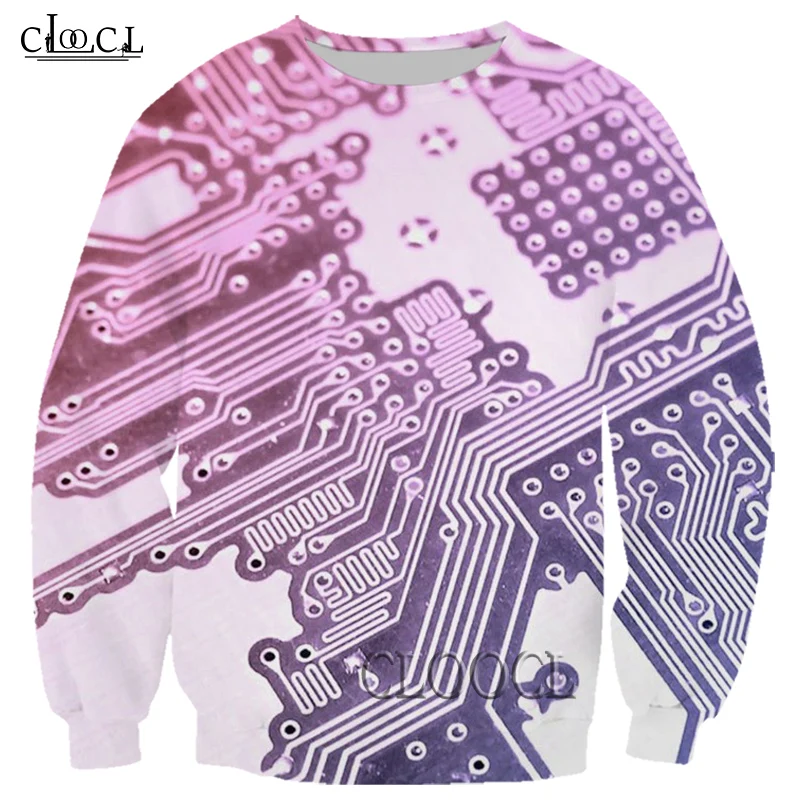 HX Electronic Chip 3D Print Men Women Sweatshirts Casual Fashion Hip Hop Long Sleeve Outerwear Harajuku Tops Drop Shipping