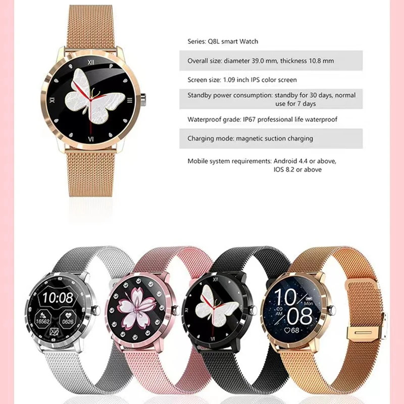 Reloj inteligente deportivo para mujer, smartwatch resistente al agua con control del ritmo cardíaco y música, para Xiaomi, Huawei e Ios, 2022