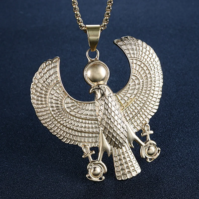 Ancient Egyptian God Horus Royal Falcon Eagle Stainless Steel Pendant